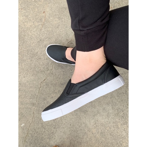 Soda Tracer Perforated Slip On Sneakers Flats - Picture 7 of 7